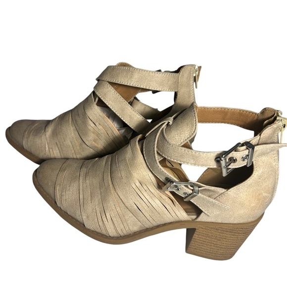 Qupid Womens Heel Bootie Tiber-08 Tan Size 8 Medium - Picture 4 of 11